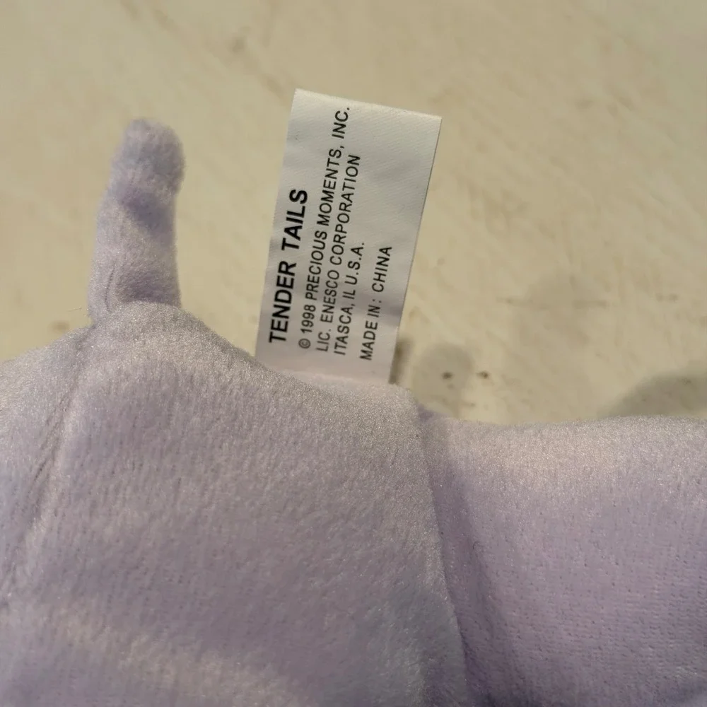 Precious Moments Tender Tails Purple Hippo Plush‎ Toy 1998 Enesco
